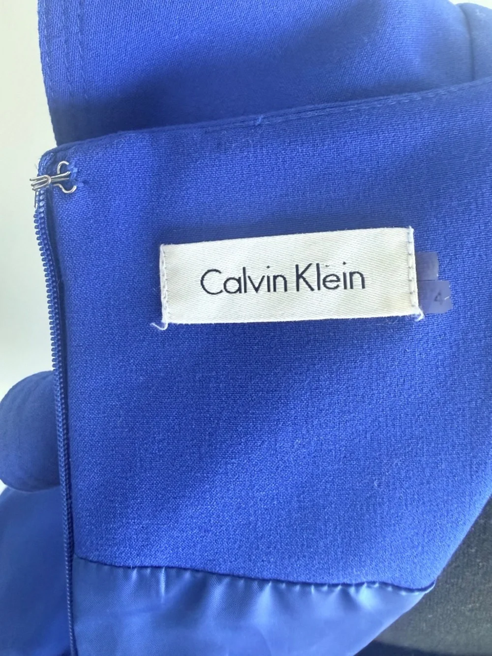 Calvin Klein Royal Blue Sleeveless Blue Ruffle Dress